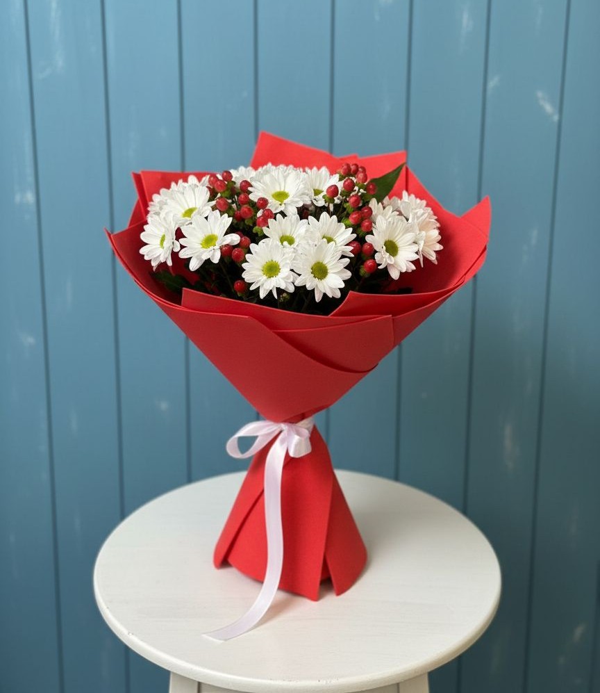 Букет цветов из: Хризантемы в Сосновый