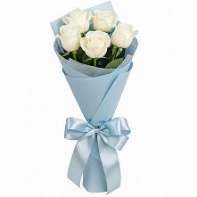 Букет 5 Белых роз Проуд в Сосновый