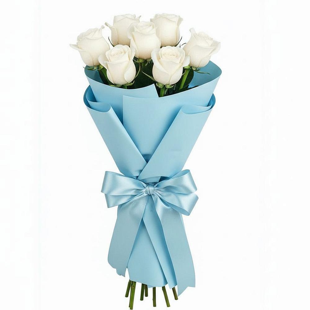 Букет 7 белых роз Проуд в Сосновый