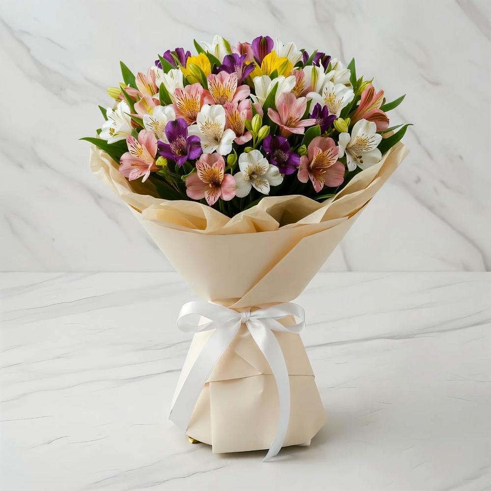 Букет цветов из: Альстромерии в Сосновый