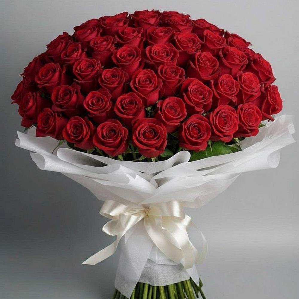 Букет 101 Красная роза Блэк Мэджик в Сосновый