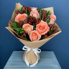 Букет цветов из:  Розы и Альстромерии в Сосновый