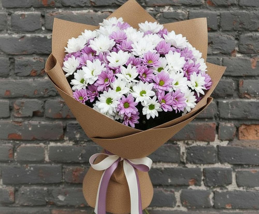 Букет цветов из: Хризантемы в Сосновый