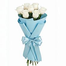 Букет 7 белых роз Проуд в Сосновый