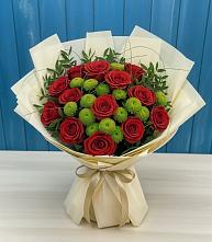 Букет цветов из:  Розы и Хризантемы в Сосновый