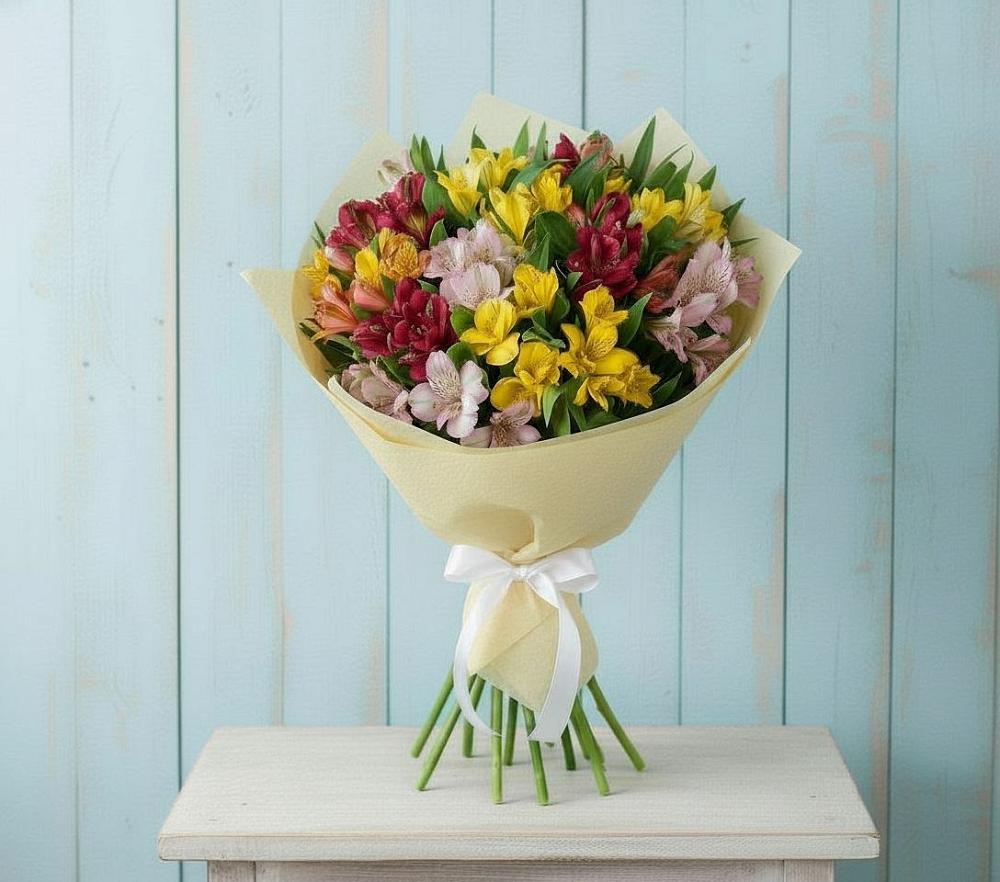 Букет цветов из: Альстромерии в Сосновый