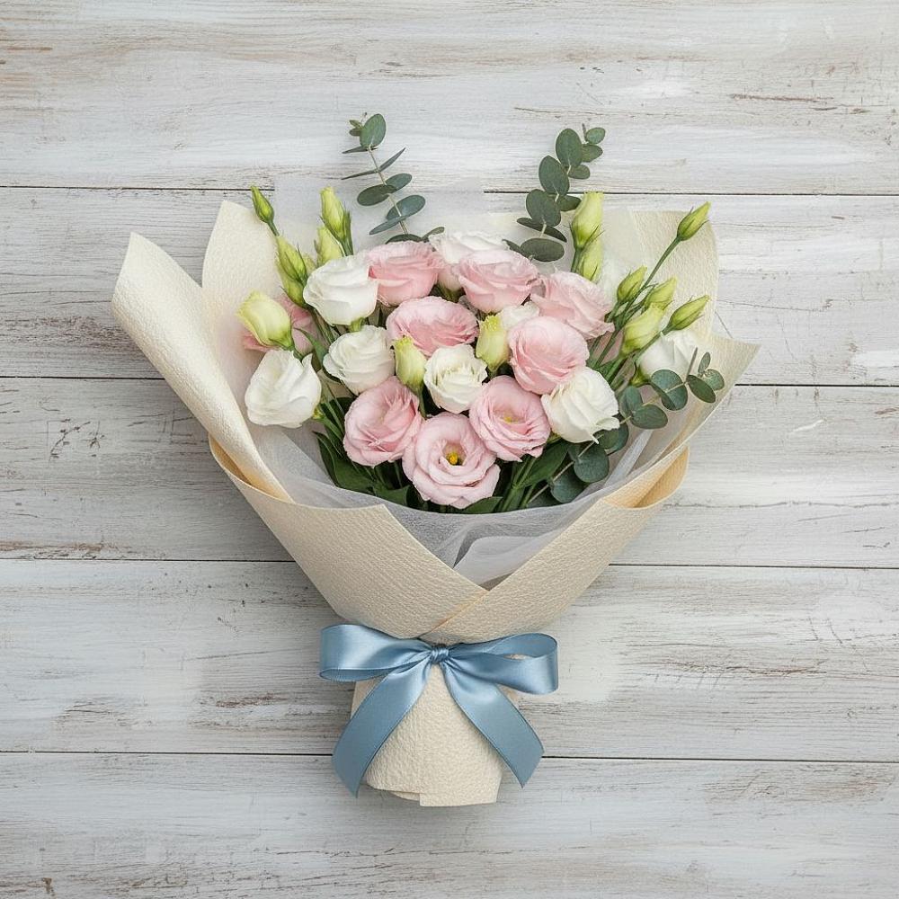 Букет цветов из: Лизиантусы в Сосновый